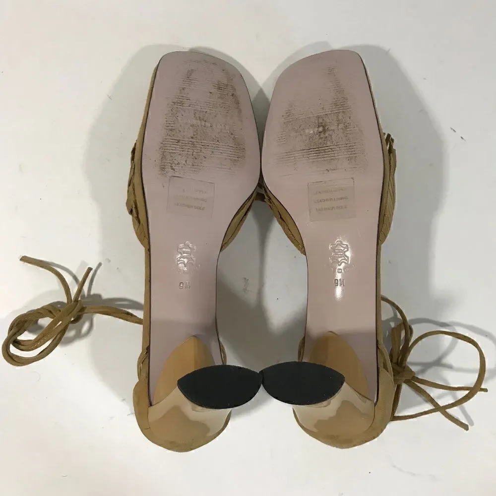 Kenneth Cole Suede Heel wFringe & Ankle Wrap Laces